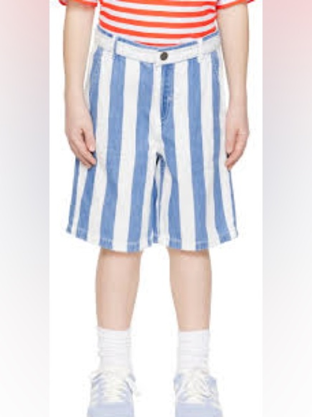 Stella McCartney Kids Blue & White Funfair Denim Shorts